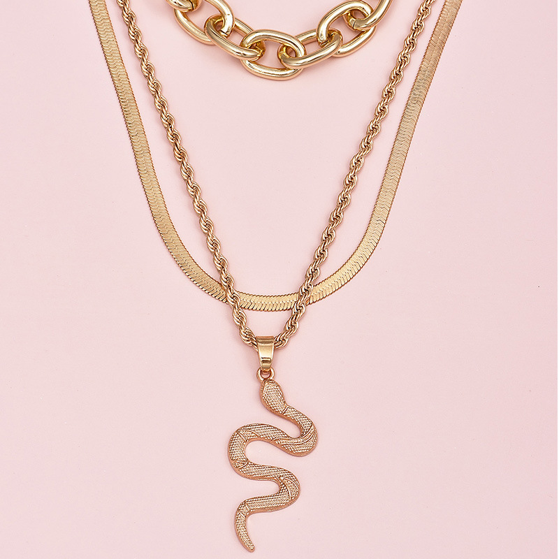 Fashion Serpentine Pendant Multilayer Necklace display picture 4