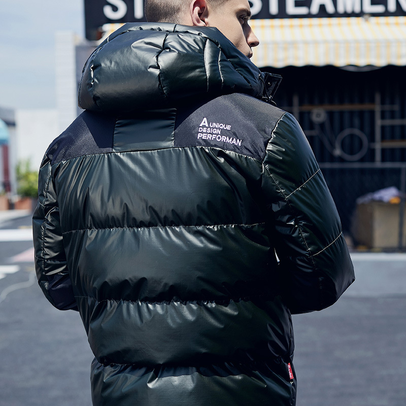 Herrenbekleidung Baumwollwattierte Jacke Herrenmodetrend Kapuzenwattierte Jacke verdickte Herren Outdoor Seidenbaumwoll-Baumwolljacke_voghion.com