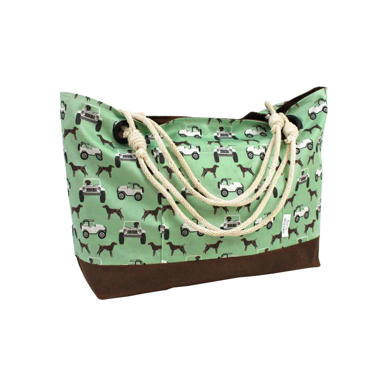 帆布大容量加厚单肩包斜跨女士帆布袋沙滩包印话设计全涤帆布袋