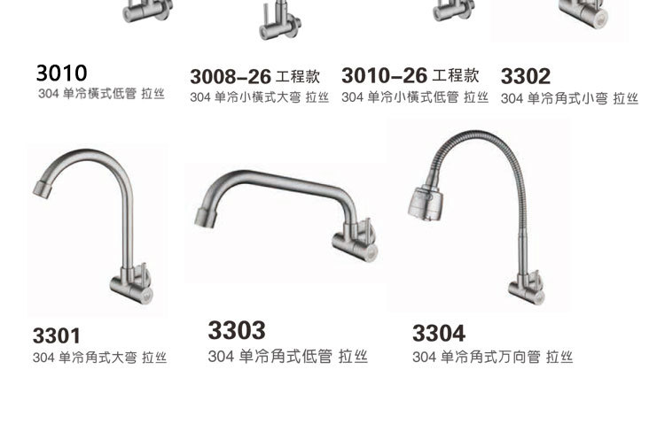 Ximans kitchen wall-mounted faucet, 304 stainless steel, washbasin, sink, laundry sink, universal faucet undefined