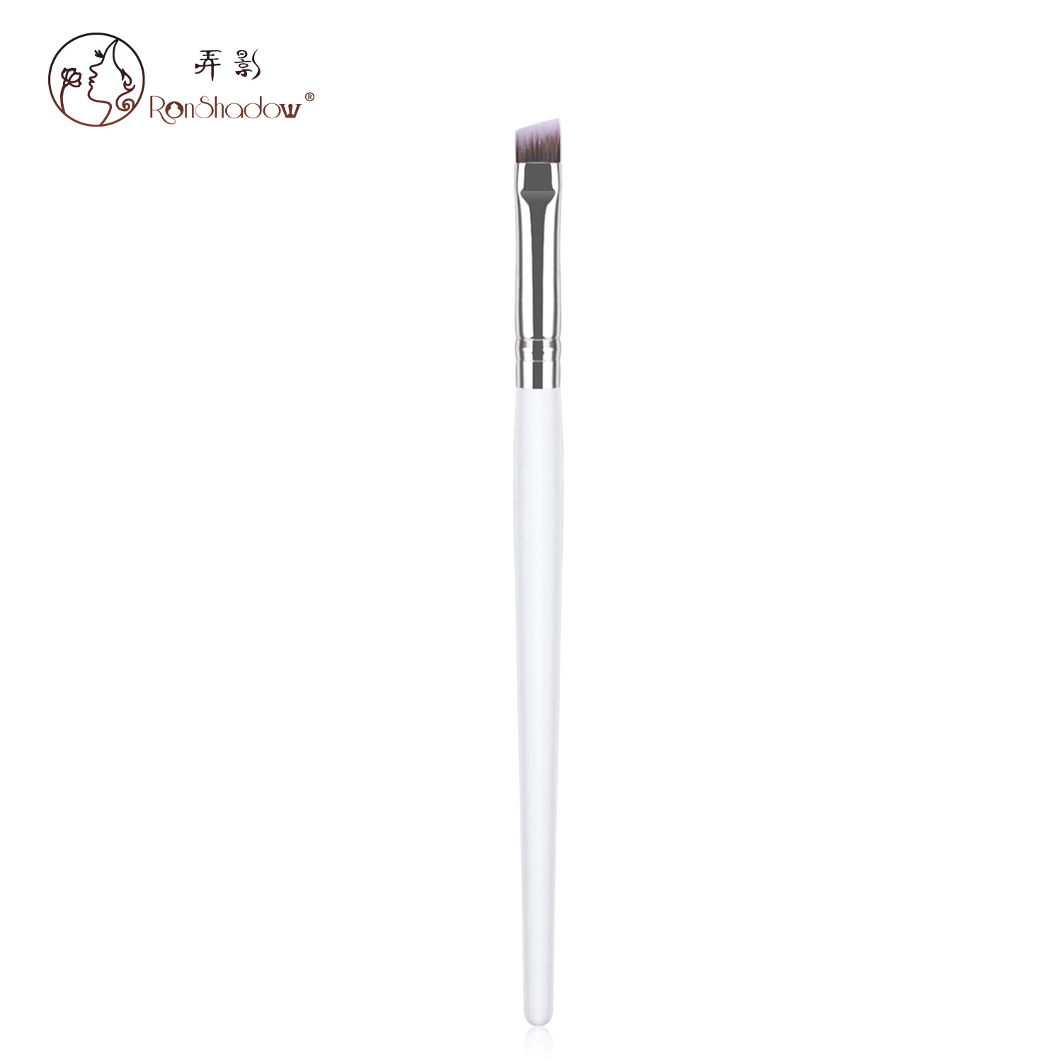 단일 실버-다크 브라운 및 흰색 피크 헤어-눈썹 브러시
