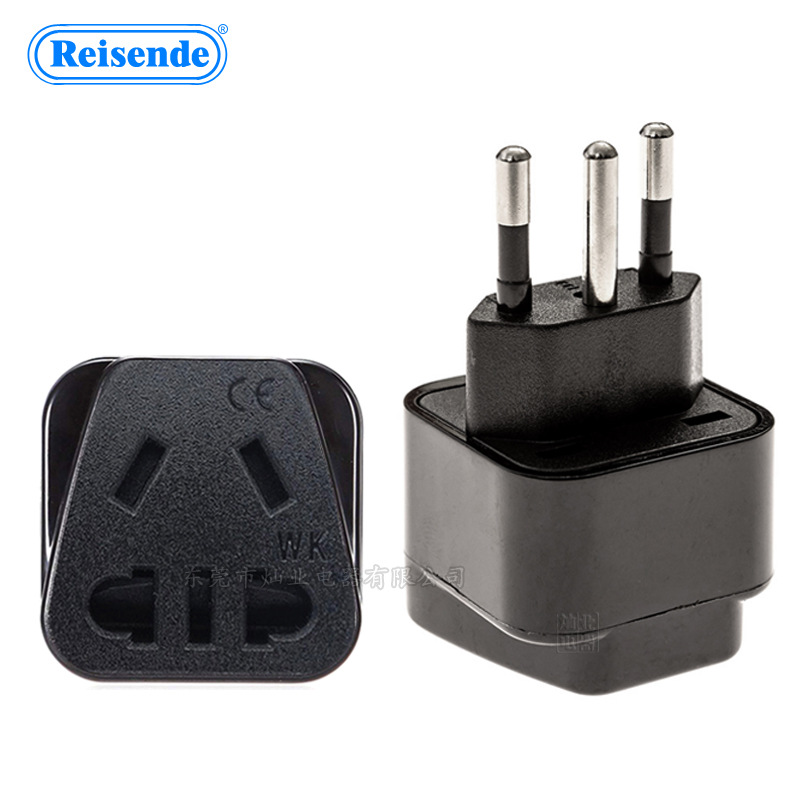 国标转巴西转换插头 国标五孔转巴西三圆转换插座 巴西插头转换器