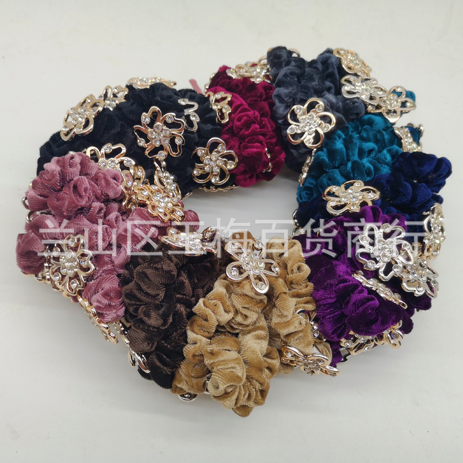 Ligas para el cabello de terciopelo con diamantes