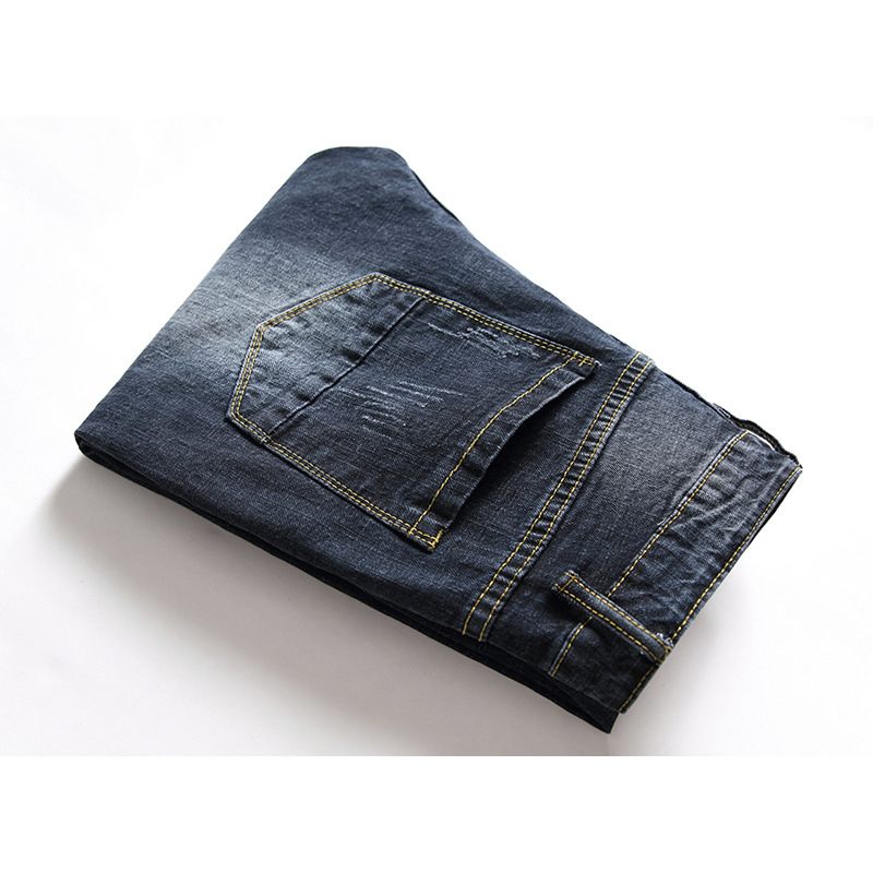 Jeans nuovi da uomo, pantaloni in denim elasticizzati a gamba dritta, alla moda e casual_voghion.com