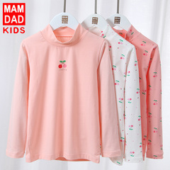 Children's half-length collar basic top autumn and winter spandex girls' two-piece set Baby basic top manufacturer wholesale