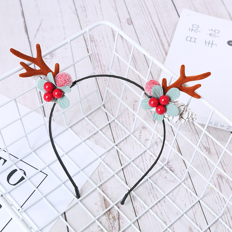 Nueva moda Venta caliente Navidad flocado corbata diadema niños diadema DIY fábrica al por mayor