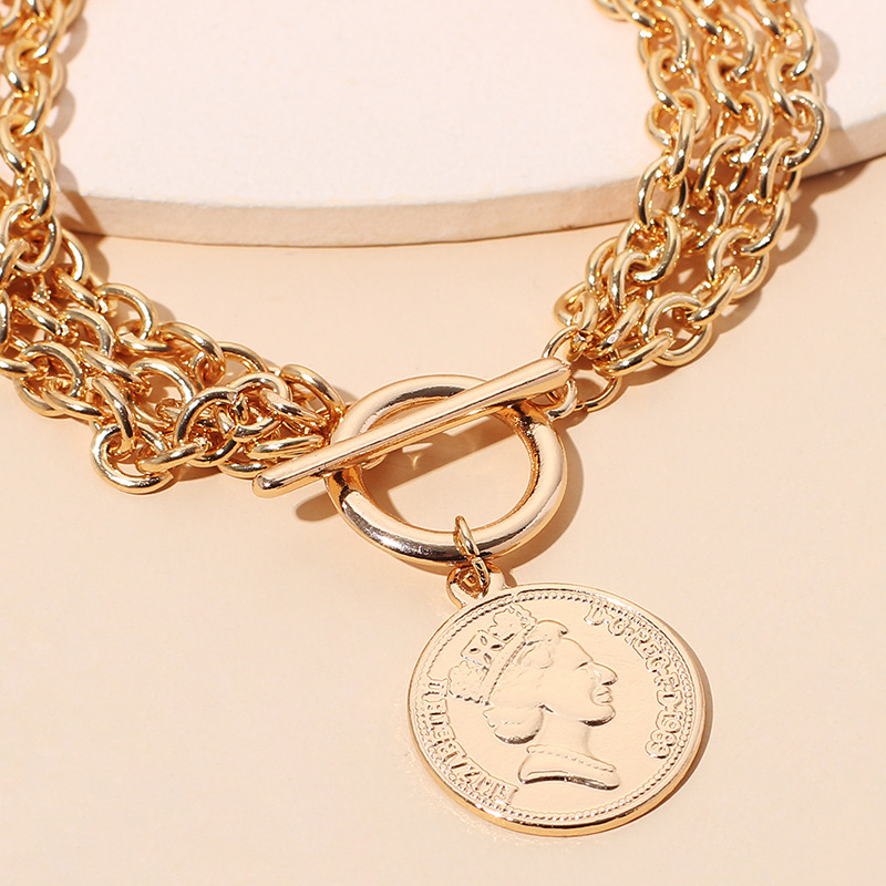 28g Weight Bracelets Classification Business, Travel Occasion Women'S Gender Gold, Silver Color Fashion Metal Hip-hop Bracelet 6