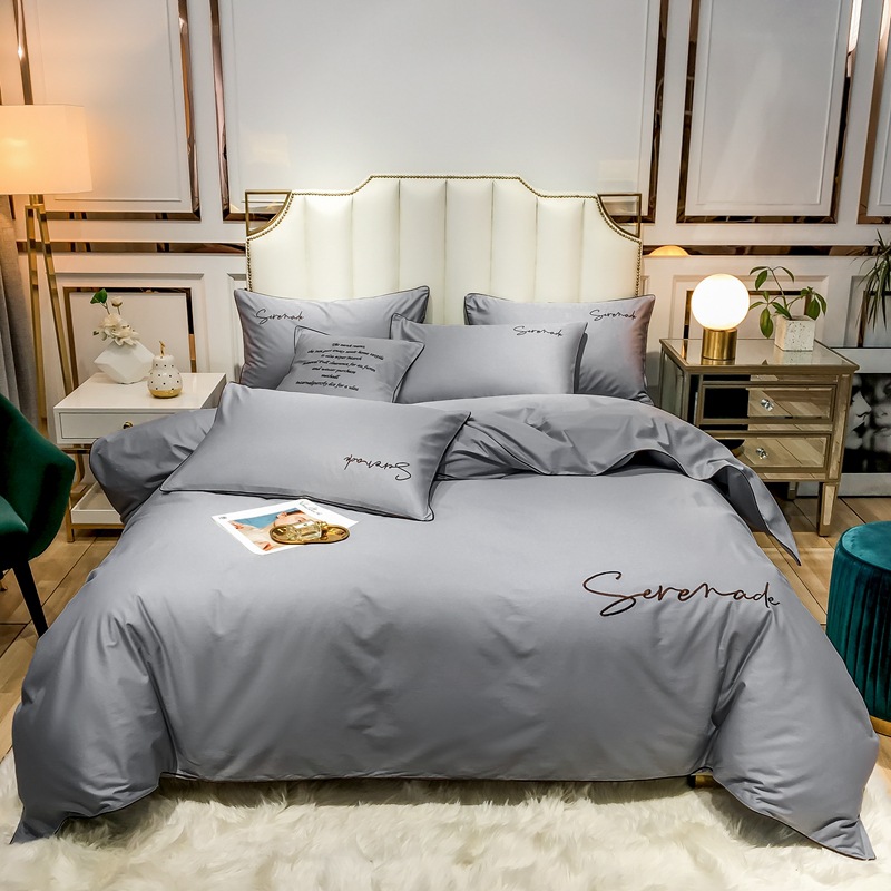 主题民宿四件套 宾馆酒店床上用品 电竞客房全棉个性绣花套件批发