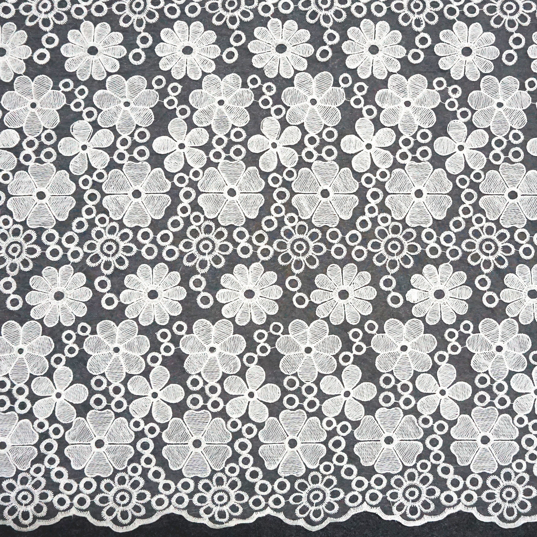 欧根纱刺绣花边水溶面料蕾丝满幅花边 网纱绣花面料