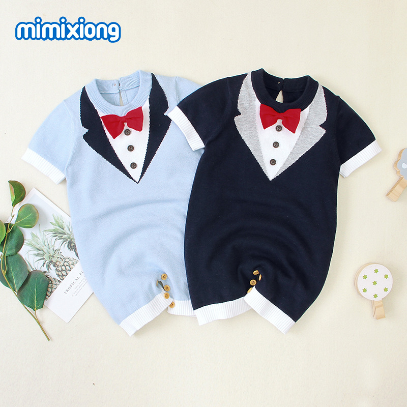 Brand bodysuit for boys with bow