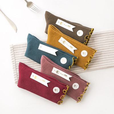 日系木耳边堆堆袜 女士复古纯色棉质中筒袜秋冬加厚百搭女学生袜