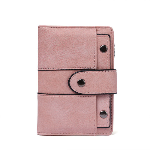 Spring and summer new style 2020 short retro frosted women's student three-fold small wallet willow buckle wallet wholesale