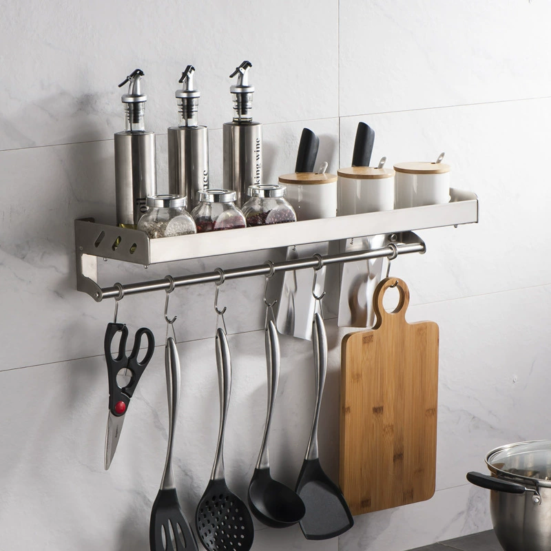 Spot supply SUS304 Stainless Steel Kitchen Set the Follow Pole Wall -Mart -Mid -Hanging Blame Multifunctional Storing Shelf