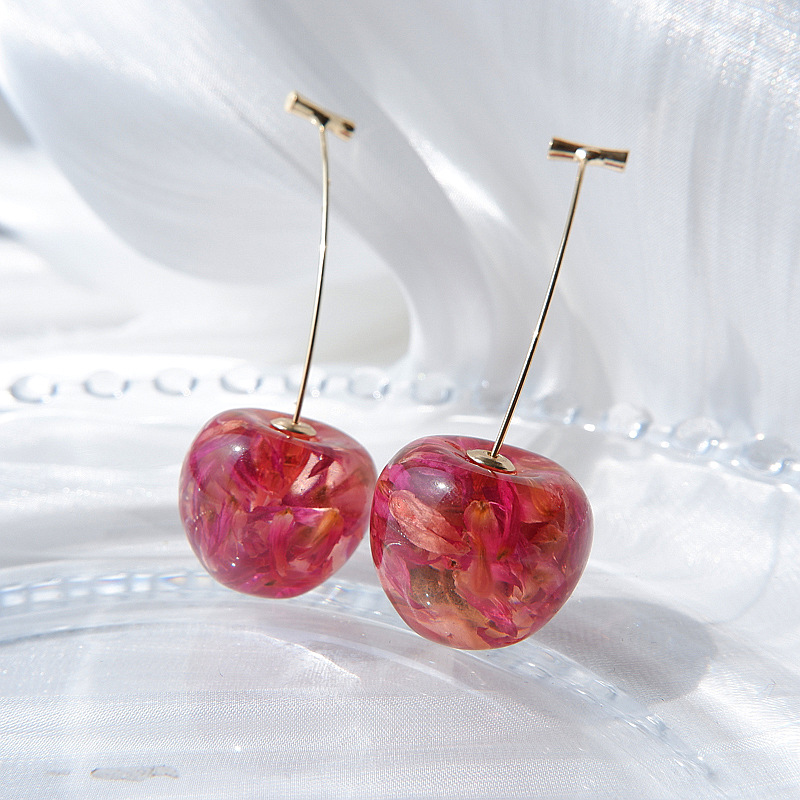 1 Pair Cute Fruit Glass Handmade Women's Drop Earrings display picture 7