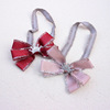 Children's cute hair accessory with bow, burgundy headband, wholesale