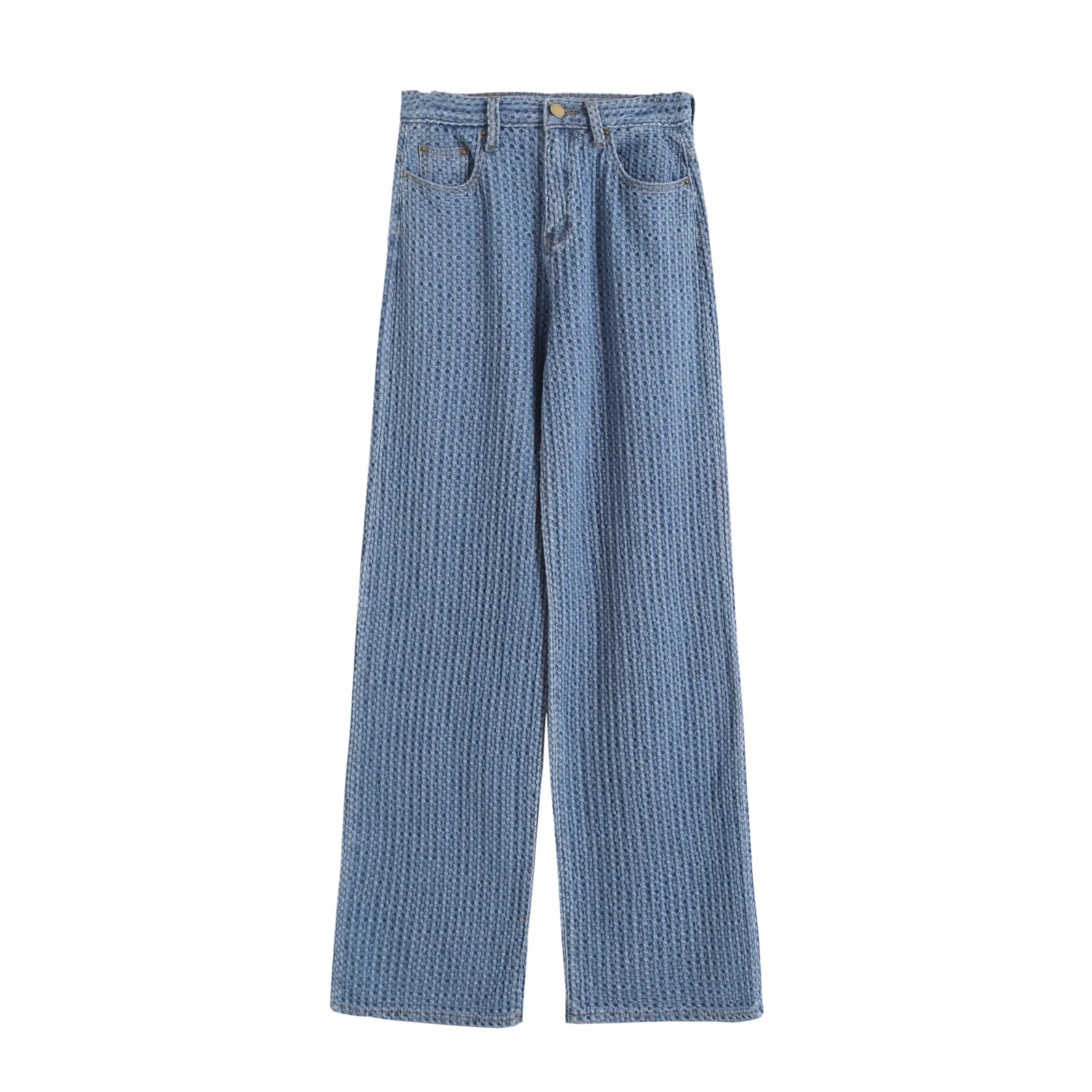 High-waist wide-leg denim pants  NSAC14135