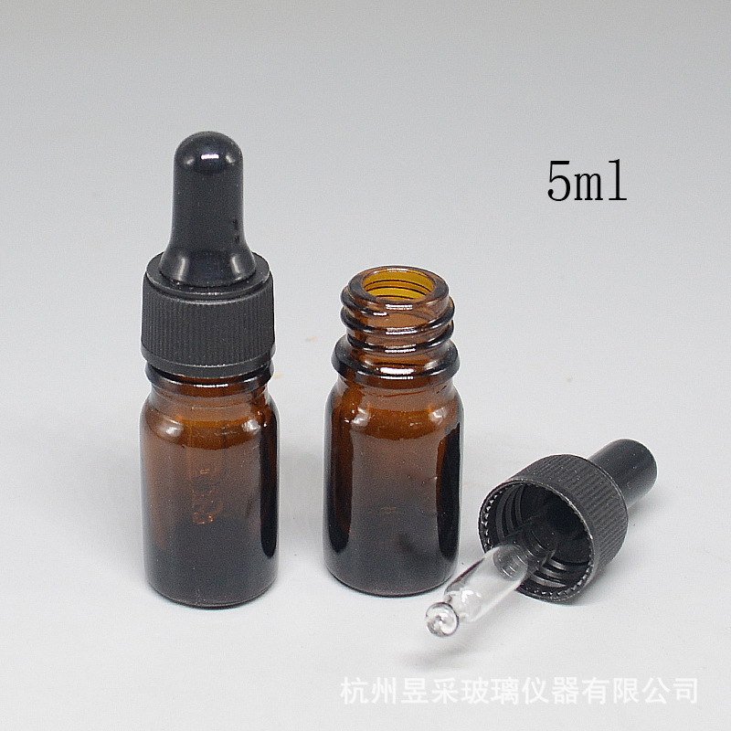 廠家直供 5ml 滴管玻璃瓶 棕色精油瓶 模具玻璃瓶 茶色分裝空瓶