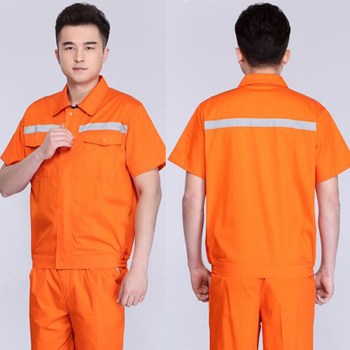 Semi-technical DS short-sleeved reflective strip work clothes suit tops for men and women, factory workshop auto repair labor protection clothing