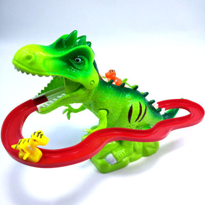 children dinosaur Slide Electric puddle jumper Railcar stairs Toy 4 track boy stairs 1-6 year