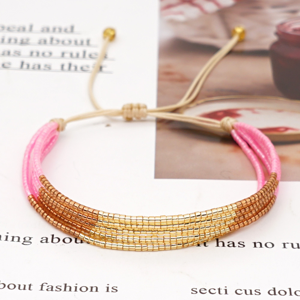 Grenz Überschreitende Quelle Europäische Und Amerikanische Mode Netz Rot Hand Gewebte Mehr Schicht Ige Miyuki Reis Perlen Armband Frauen display picture 5