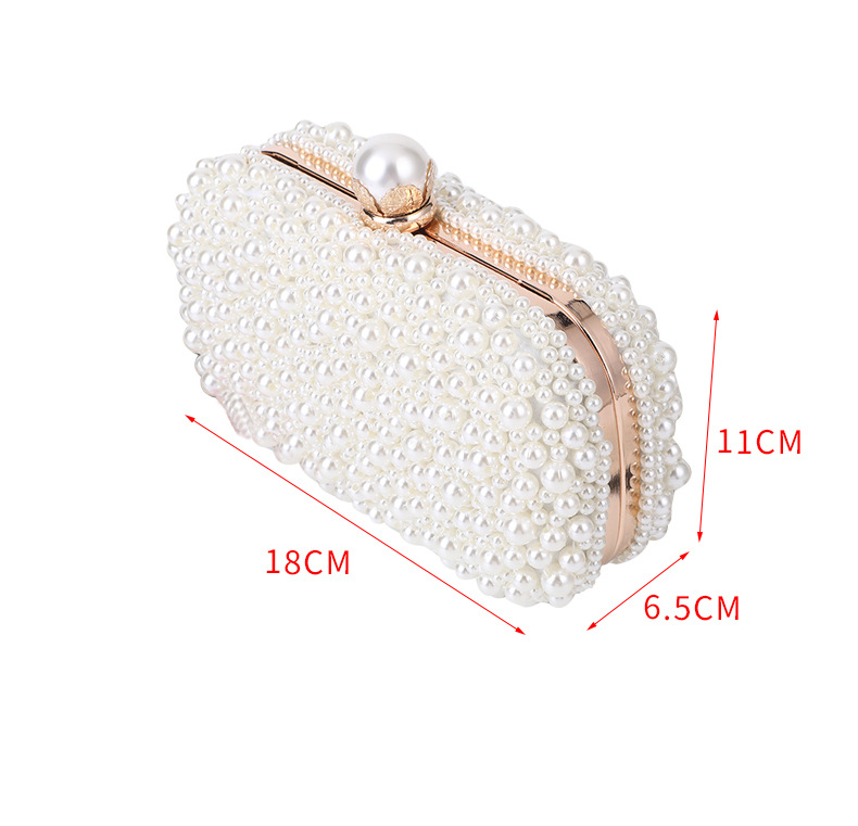 Beige Plastic Solid Color Square Evening Bags display picture 3