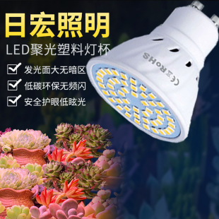 led spotlight plastic lamp Cup gu10 48 beads 60 beads 80 beads household energy-saving patch small lamp Cup led spotlight