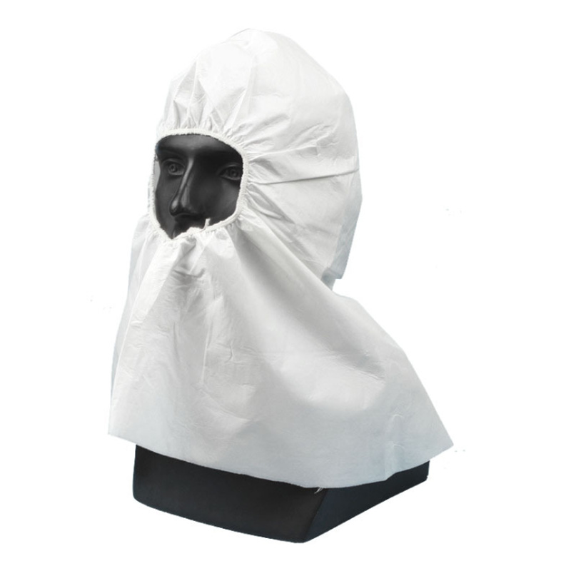 批发头戴式防化防轻度飞溅无纺布披肩头罩分体 呼吸防护广州发货