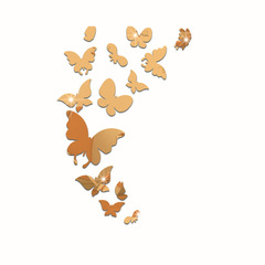 Cartoon 3D Acrylic Wall Sticker for Kids' Room, School, Living Room, TV Background Wall - 14 Butterfly Mirror Wall Stickers