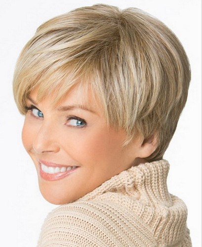 Factory direct sales European and American fashionable women's wigs, gradient mixed color short hair, oblique bangs and straight hair, one piece hair