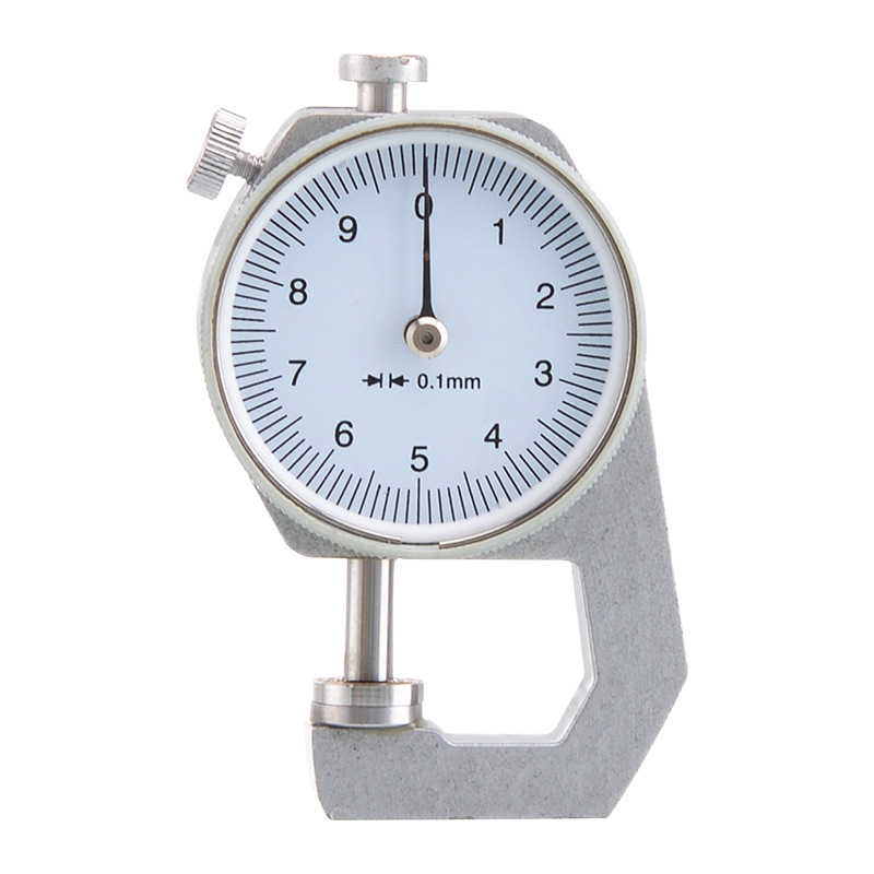 충격 방지 기계 두께 게이지 두께 게이지 포인터 유형 표시기 0-10MM/0.1MM 측정 진주 강관 나무