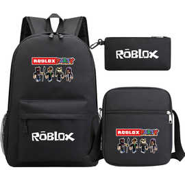 淘货源ROBLOX游戏世界星空青少年学生书包三件套男女双肩背包套装
