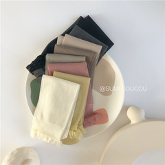 春夏新款日系珠光清涼絲短襪薄款透明絲襪純色水晶玻璃絲堆堆襪