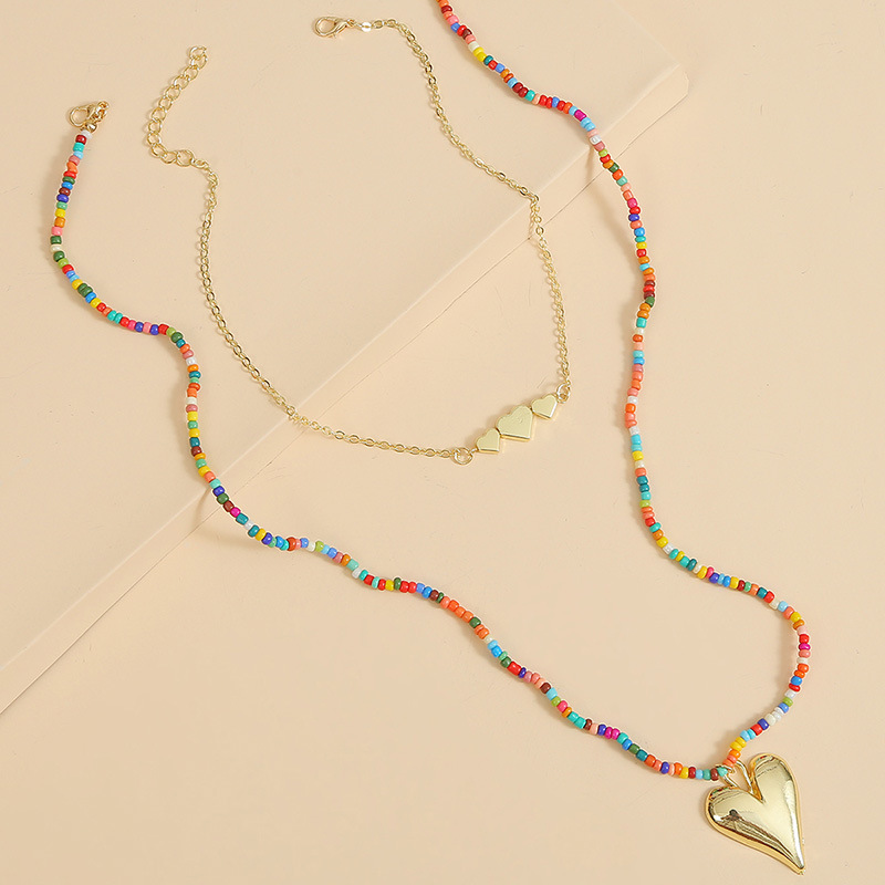 Bhmische lange Liebes reis perlen mehr schicht ige Halskette Europische und amerikanische kreative hand gefertigte Perlen Farb anhnger Schmuckpicture7