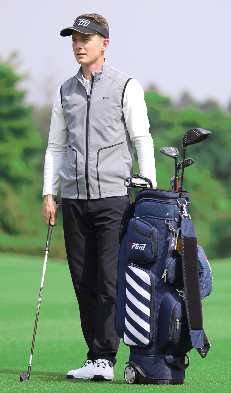 Áo vest golf nam PGM dạng gile không tay, chất liệu co giãn thoáng khí — Vest Nam YF363 [màu trắng], Vest Nam YF363 [xám], Vest Nam YF363 [màu đỏ] chi tiết 5