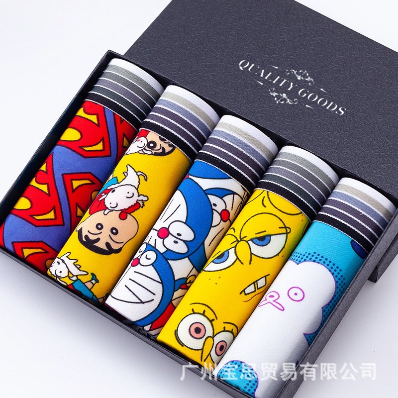 man Underwear Cartoon Boxer personality Metrosexual student Youth Korean Edition ventilation sexy shorts Underwear