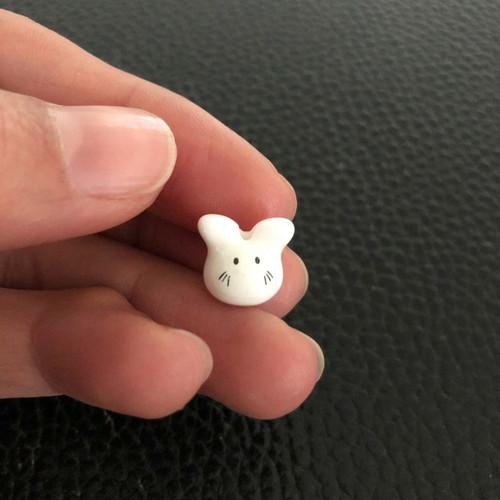 Lucky cat ceramic beads diy hand-woven bead accessories loose bead bracelet accessories applique nine-color bunny head