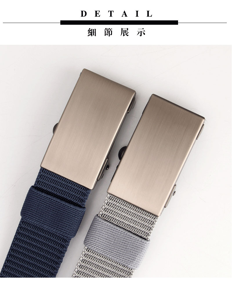 New  Automatic Buckle Business Casual Belt Nylon Canvas Casual Breathable Belt display picture 9