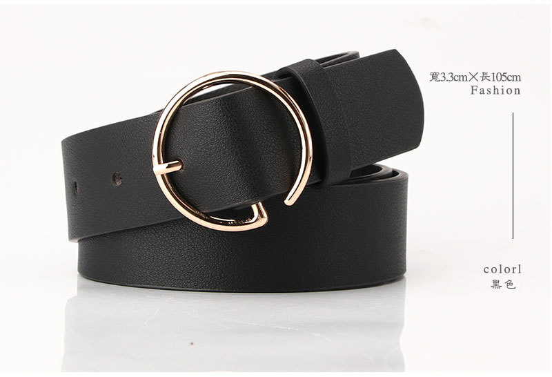 The New Ladies Letter Round Buckle Head Belt Simple Korean Pants Belt Fashion New Products Wholesale Nihaojewelry display picture 8