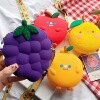 minibags Children&#39;s Bags 2020 new pattern baby Inclined shoulder bag Mini lovely fruit silica gel Small bag coin purse