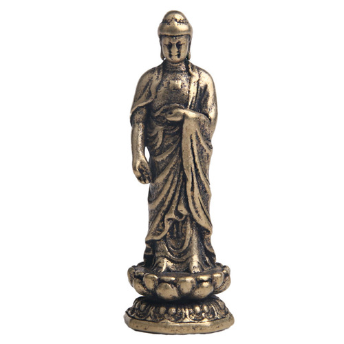 Brass antique lotus seat Sakyamuni Buddha statue desktop ornaments for Tathagata Buddha statues wholesale