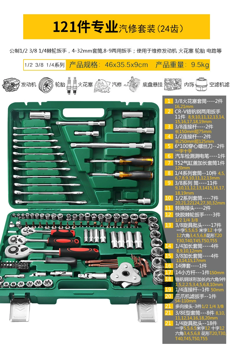Universal tool set — wrenches & ratchets with gloves and accessories, multiple kit options