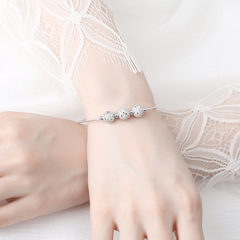 s925純銀萬能螺絲手圈diy串珠穿心手鍊路路通手鐲手環女廠家批發