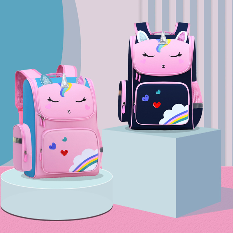 new pattern schoolbag pupil girl 123 Sixth grade children lovely princess knapsack Lightening waterproof light