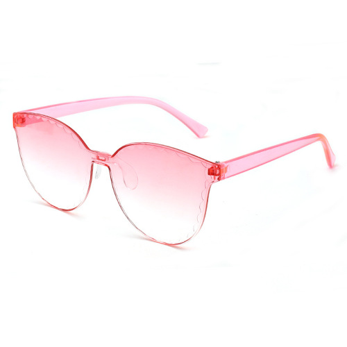 New-style children's frameless one-piece jelly-style transparent sunglasses—European and American candy-colored, all-in-one multi-color lens sun glasses