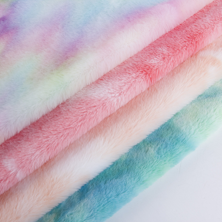 500克扎染小兔毛仿兔毛兔绒时尚服装面料玩具毛绒