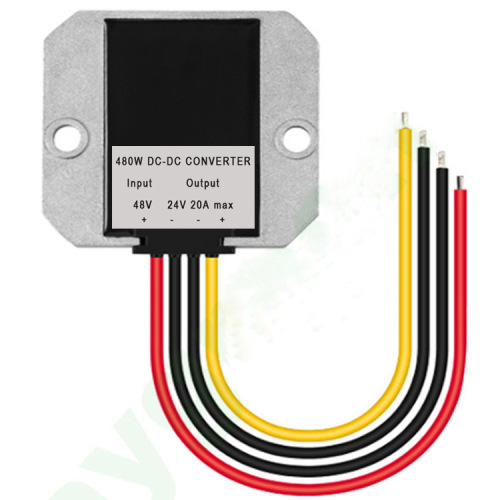 48V to 24V 20A Car Adapter DC-DC DC Voltage Stabilizer Converter Specialized Power Supply for 36V Electric Vehicles