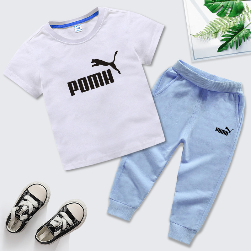 飞马短白加长浅蓝裤