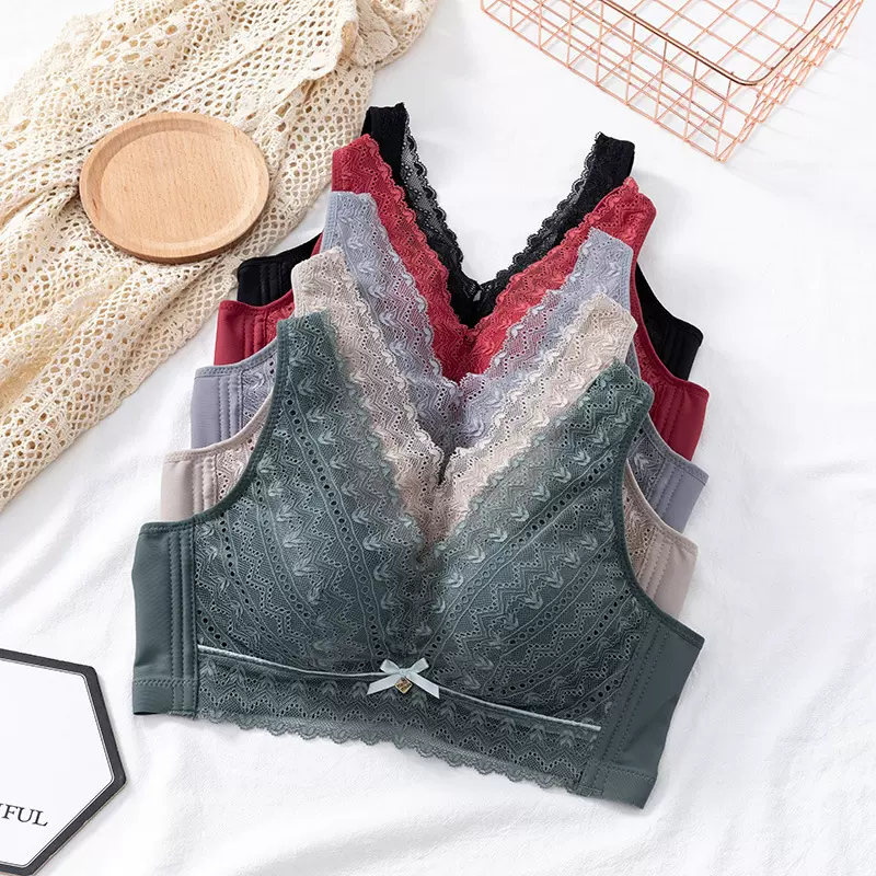 厂家直销内衣女士无钢圈小胸聚拢调整型文胸收副乳背心式少女胸罩