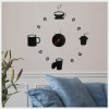 Creative acrylic three dimensional fashionable coffee decorations on wall for bedroom, mirror effect