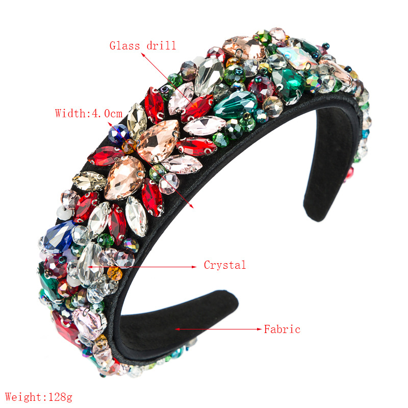 Fashion  Luxury Crystal Hand-sewn Cloth Headband display picture 1